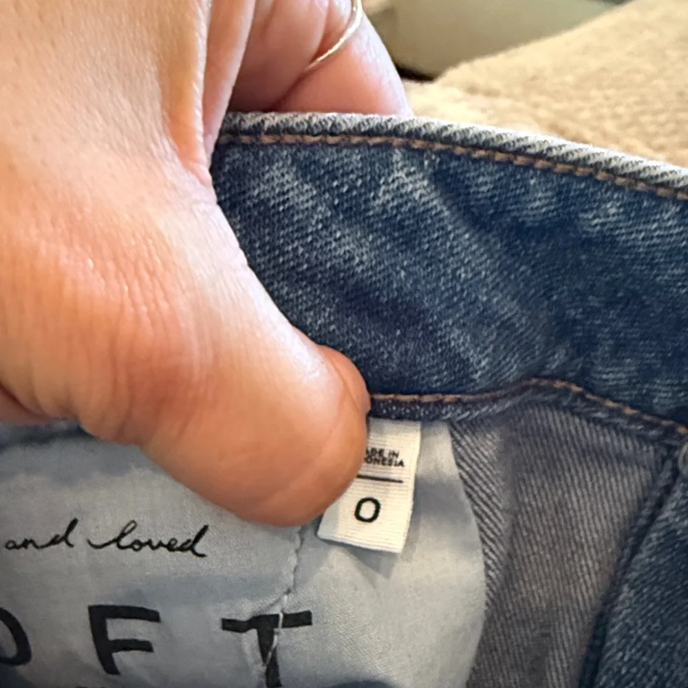 LOFT Blue Button-Front Mini Skirt - Picture 3 of 4